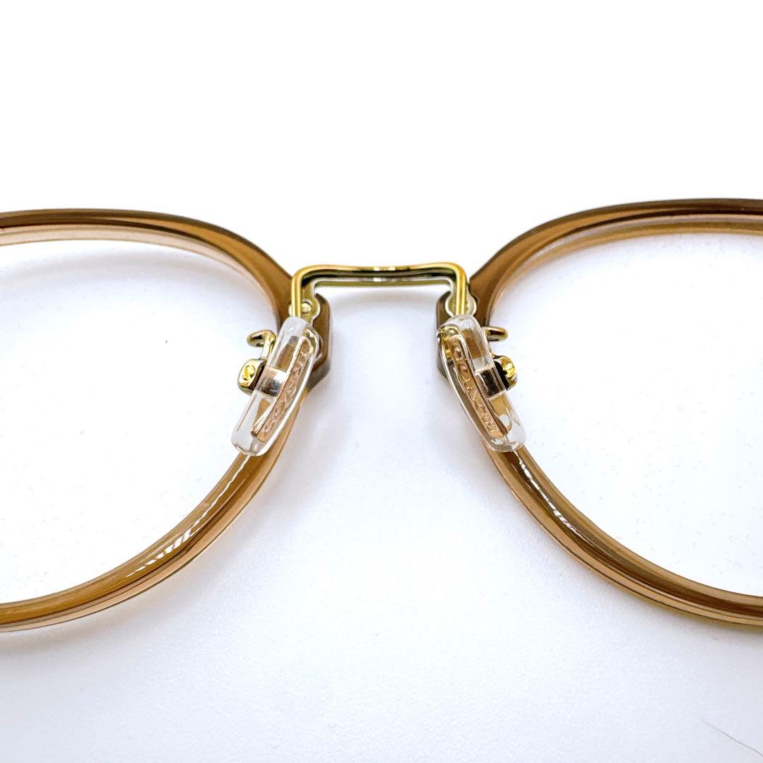 コーチ 度入り ボストン型 メガネ 眼鏡 プラスチック メタル ブラウン 茶 コーチ 度入り ボストン型 メガネ 眼鏡 プラスチック メタル ブラウン 茶