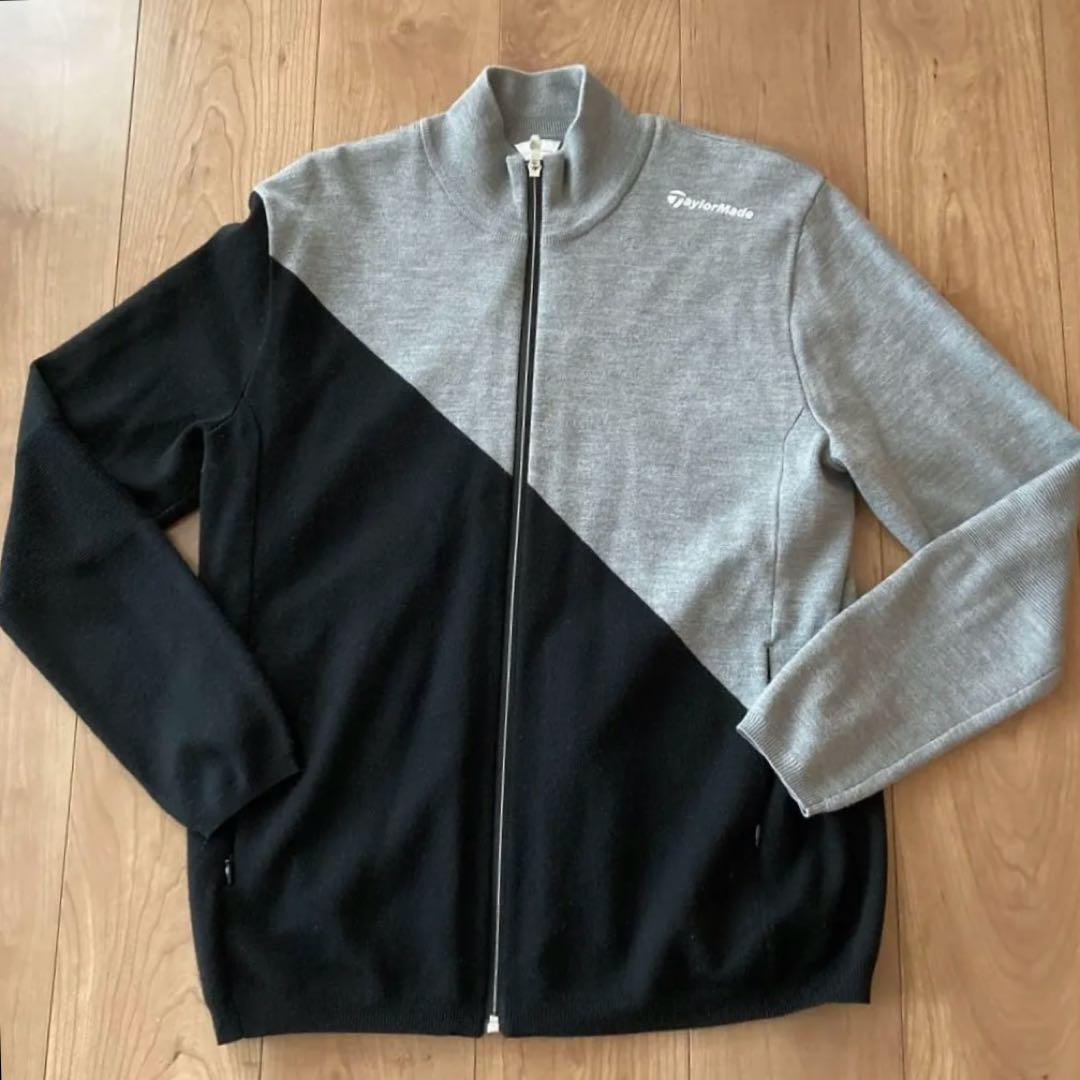 TaylorMade バイカラーニットジャケット グレー/ブラック