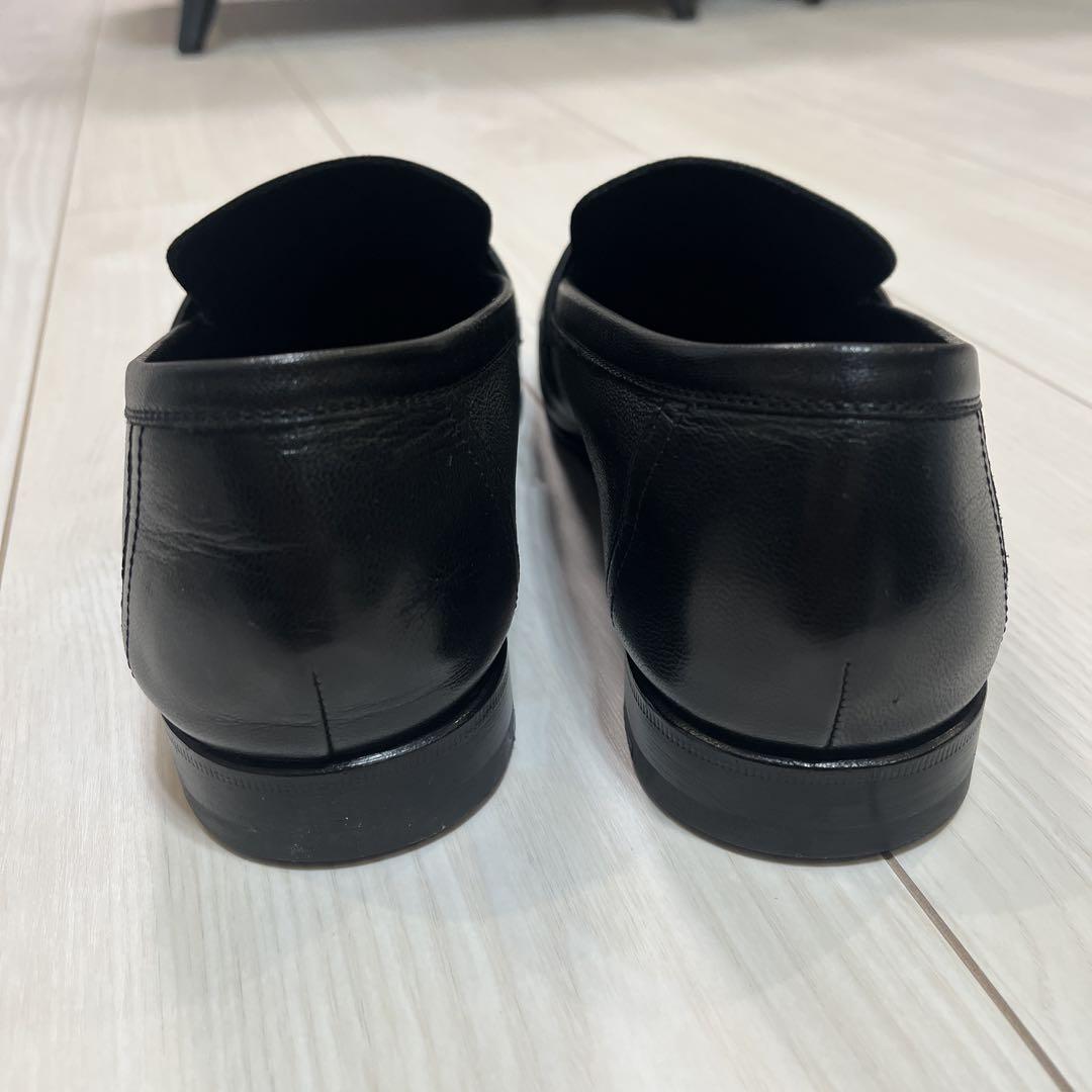 エルメスブラックレザー ローファー 保存袋付き41 1/2