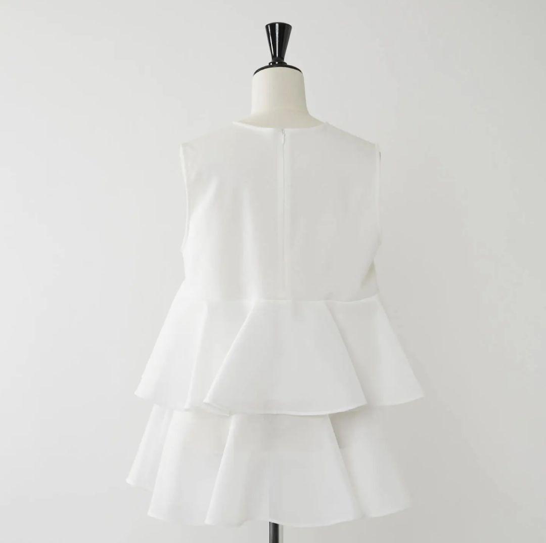 新品☆HEVE☆オーガンジーフリルトップス ホワイト