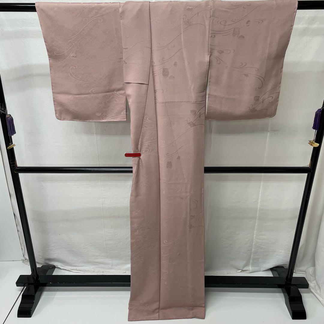 色無地 地模様 一ツ紋 刺繍 五三桐 有職文様 しつけ糸付き 正絹