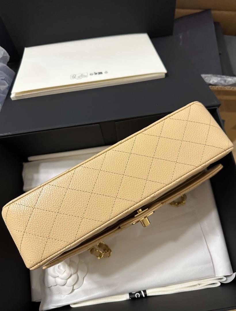 【美品】チェーンショルダーバッグ キャビアスキン 25