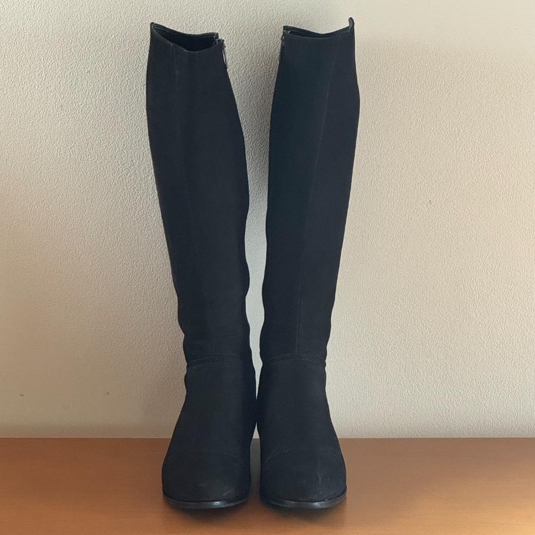 美品】プールサイド24.5cmロングブーツ黒ブラックブランドPOOL