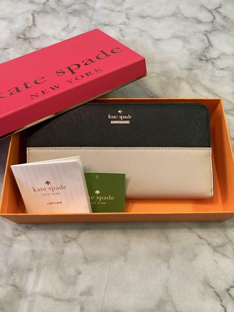 【新品未使用】kate spade 長財布 バイカラー PWRU5073B