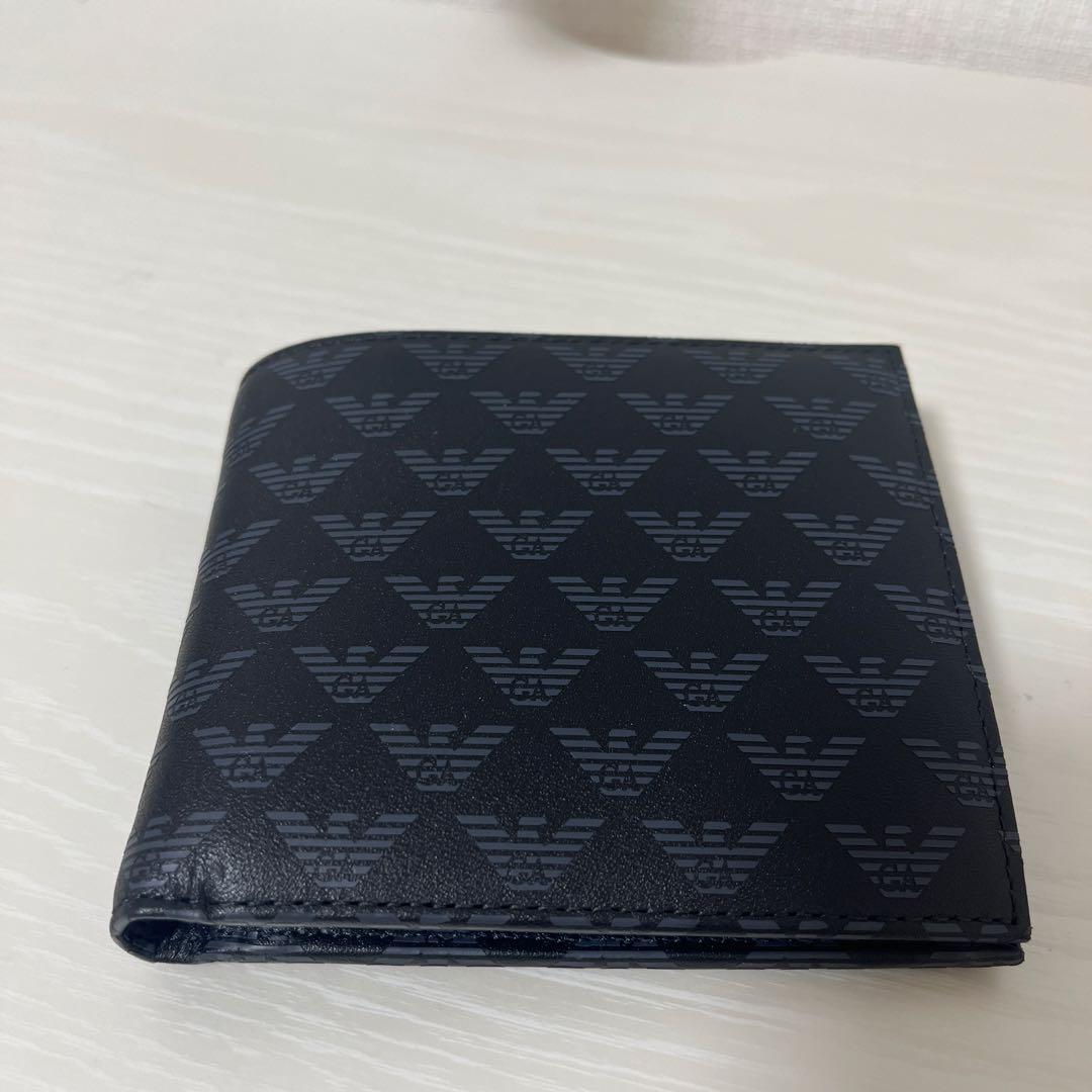 新品　EMPORIO ARMANI 二つ折り財布 ブラック