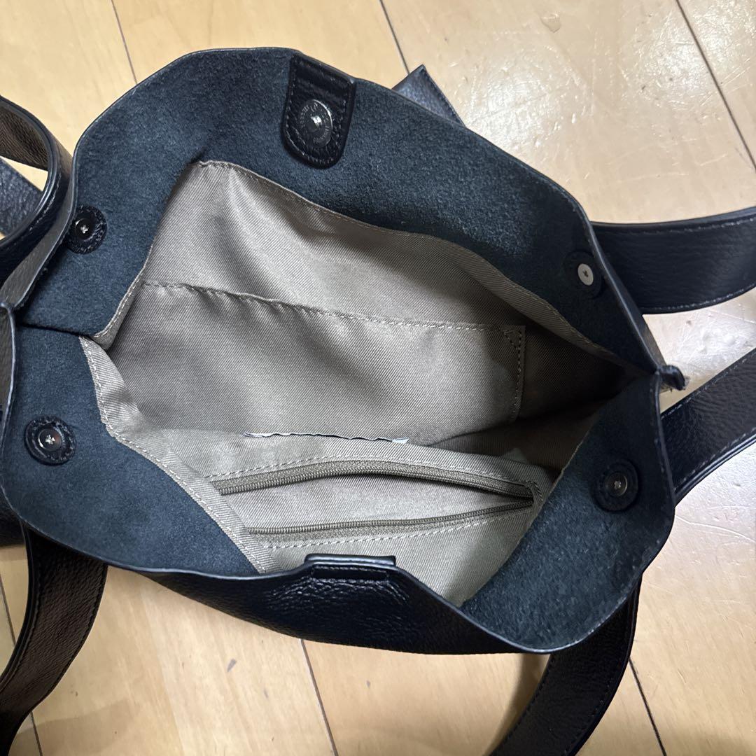 BEAMS BEAURE ブラックレザートートバッグ
