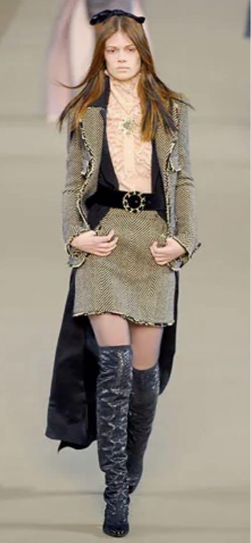 極美品　CHANEL シャネル　クリスタル　ブラウス　シルク　シフォン　シャツ