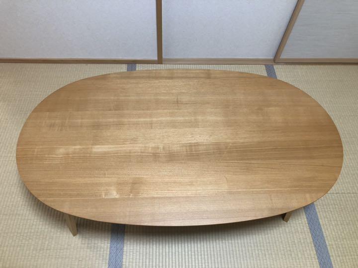 人気の無印良品(MUJI)のタモ材 楕円こたつです！積層合板を使用