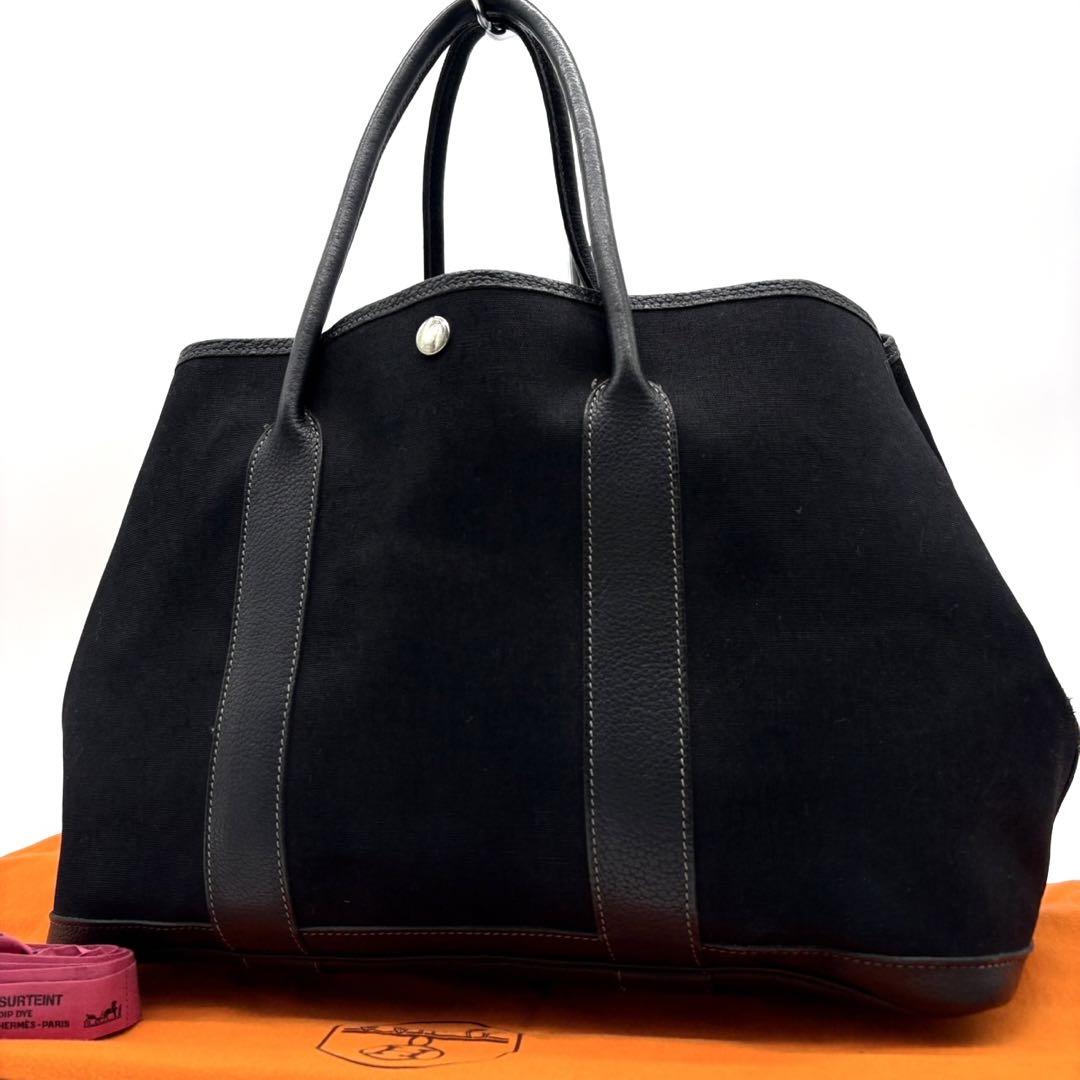 エルメス ガーデンパーティー PM □G刻印 ブラック　　　A4収納　付属品 59,800円