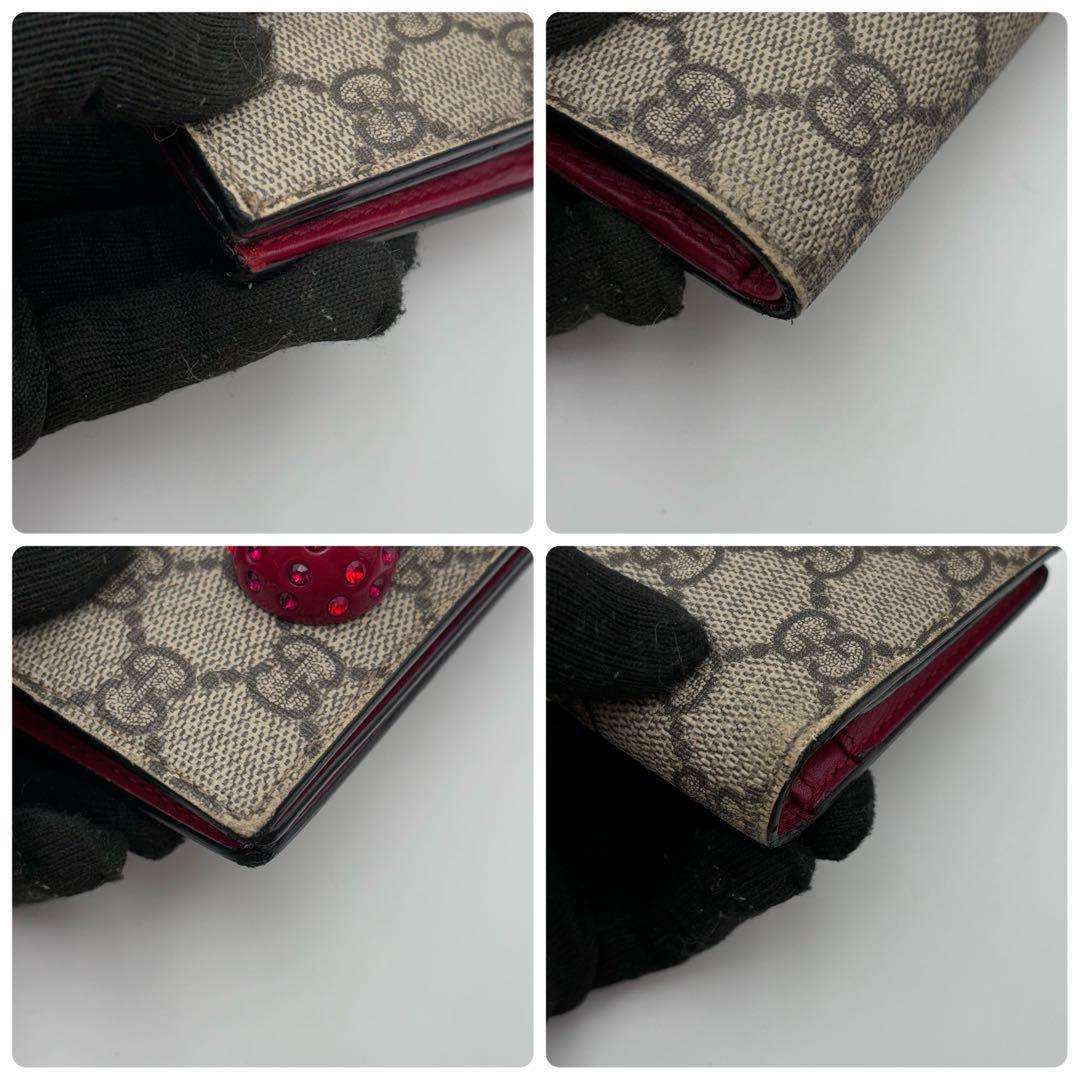 ビジュー欠損なし✨グッチ　GUCCI さくらんぼ 折り財布 チェリー　かわいい