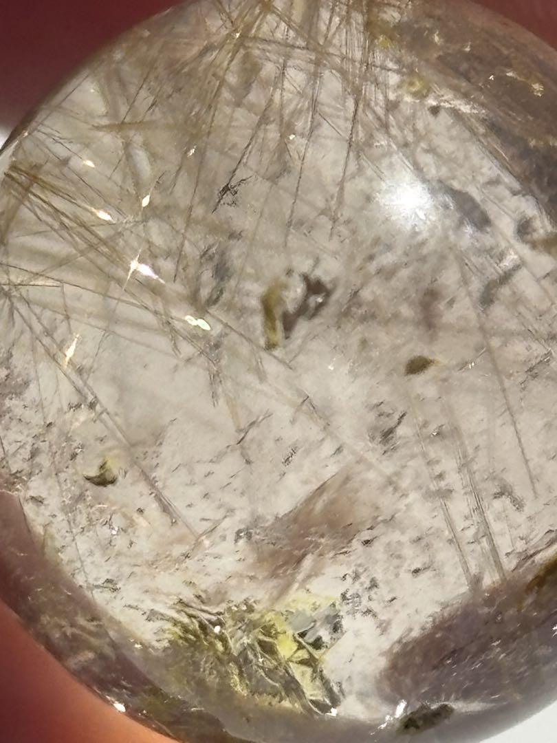 ゴールドルチルクォーツ　ミニスフィア　丸玉　天然石　虹入り