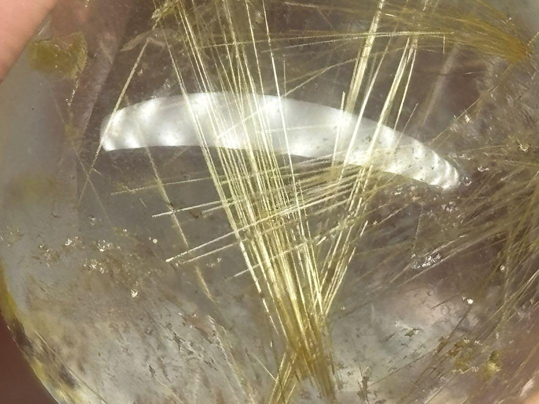 ゴールドルチルクォーツ　ミニスフィア　丸玉　天然石　虹入り
