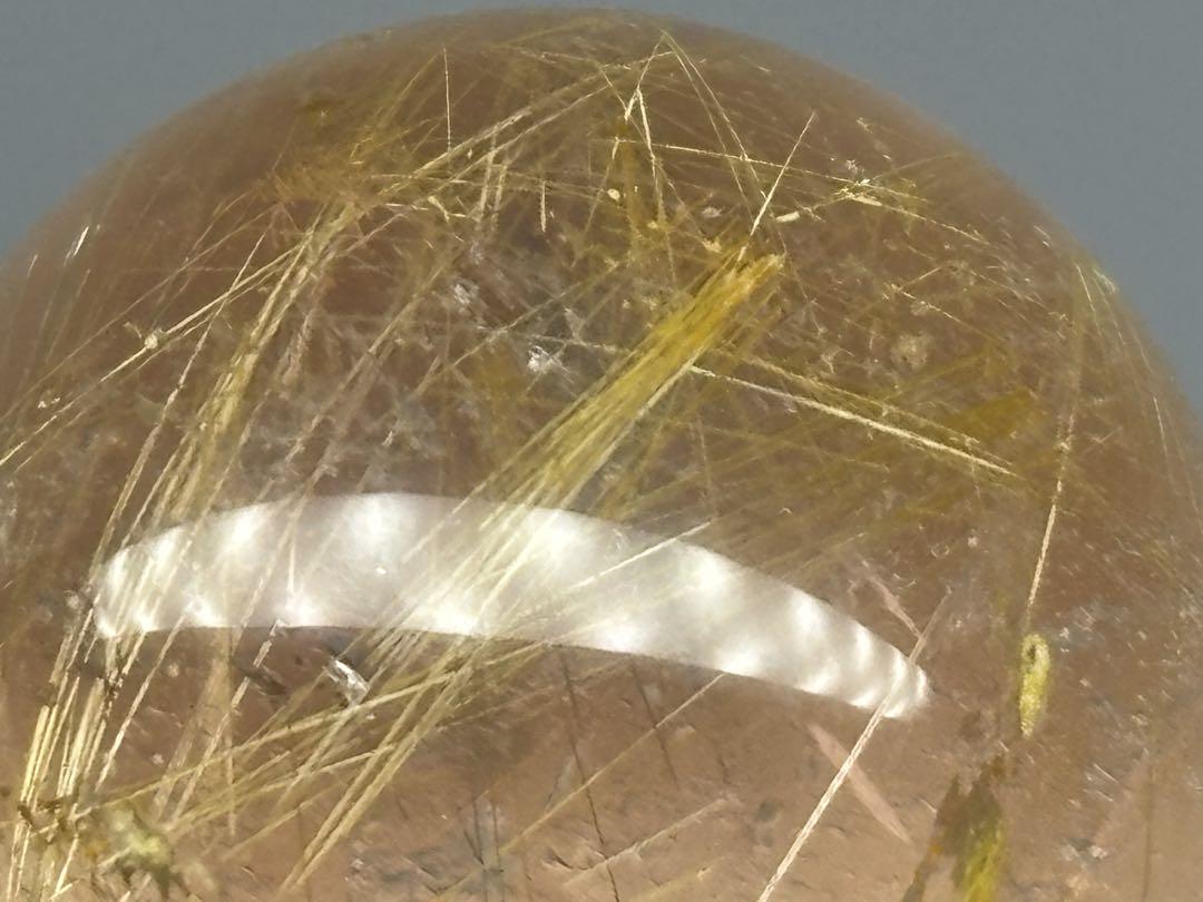ゴールドルチルクォーツ　ミニスフィア　丸玉　天然石　虹入り