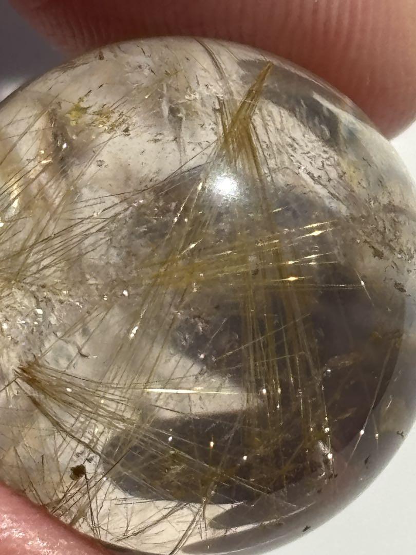 ゴールドルチルクォーツ　ミニスフィア　丸玉　天然石　虹入り