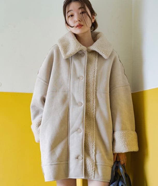 kastane ハイネックリバボアムートンジャケット