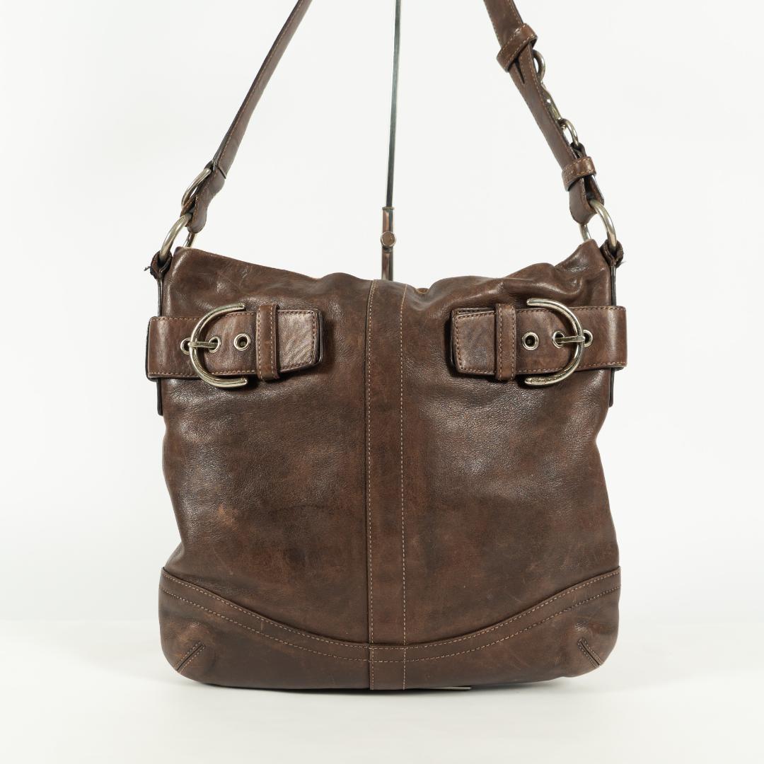 ブラウンレザーショルダーバッグ　コーチ　COACH 225233101704