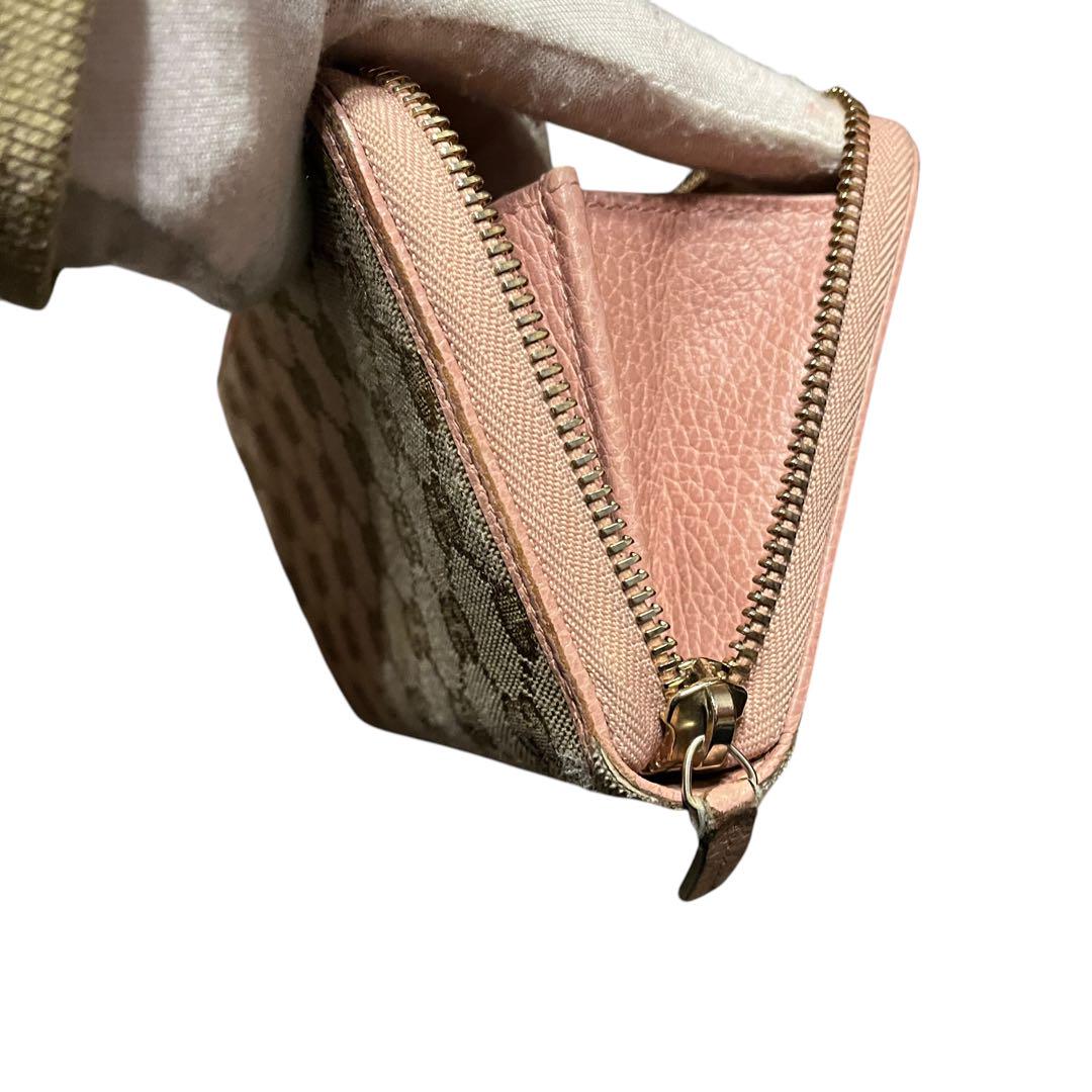 GUCCI長財布☆*°ラウンドファスナー☆*°GGキャンバス☆*°ピンク