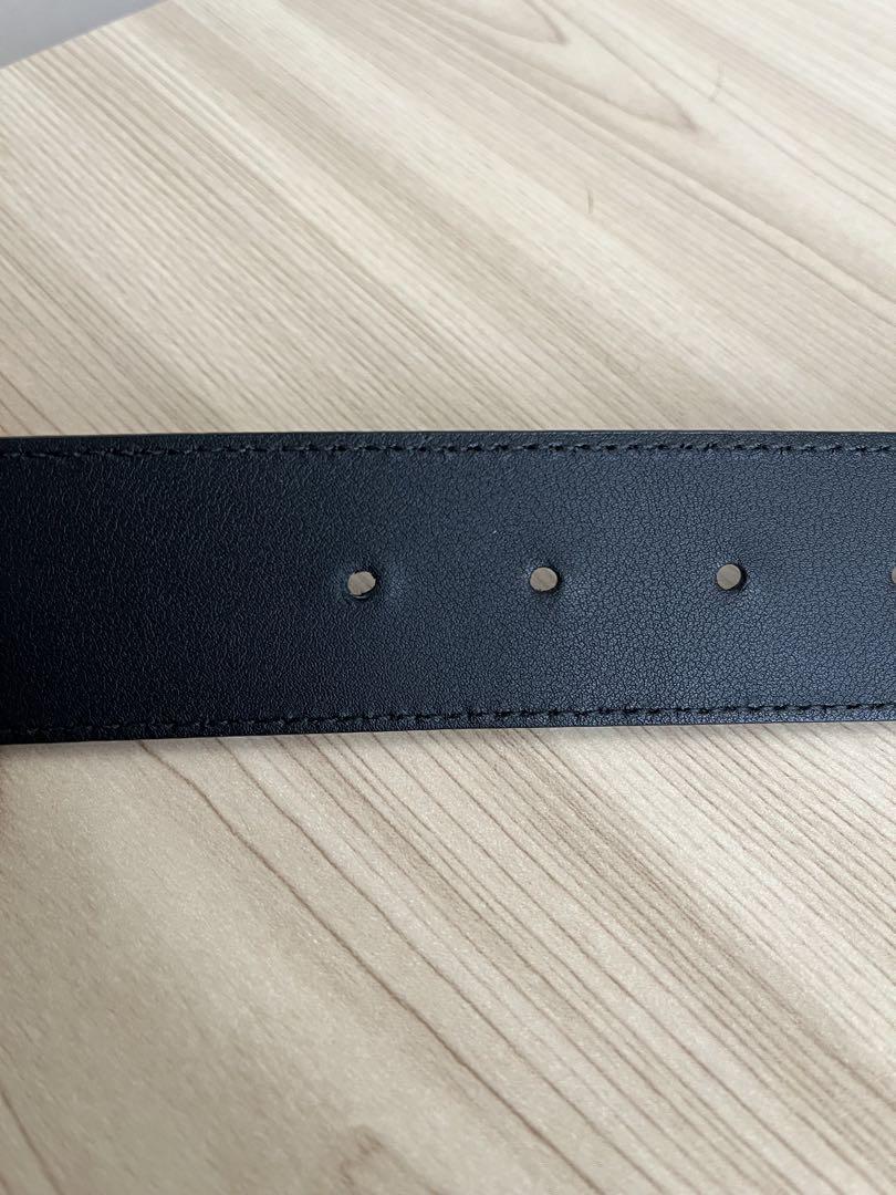 GUCCI 黒レザー GGロゴ ベルト