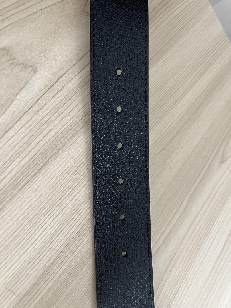 GUCCI 黒レザー GGロゴ ベルト