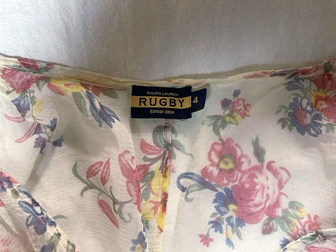 シルク100% RalphLauren RUGBY 花柄トップス　春夏 シルク100% RalphLauren RUGBY 花柄トップス春夏