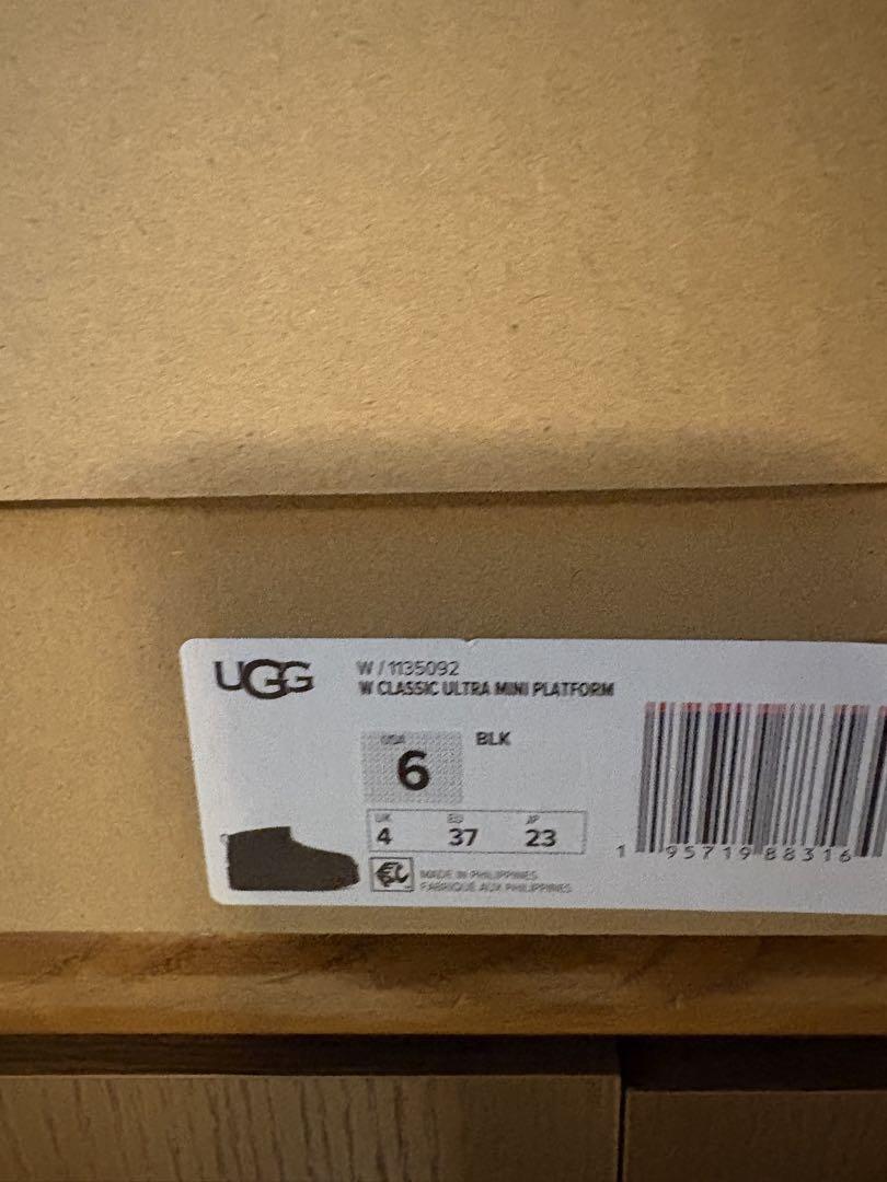 【限定値下】美品！UGG クラシックウルトラミニプラットフォーム　ブラック　黒