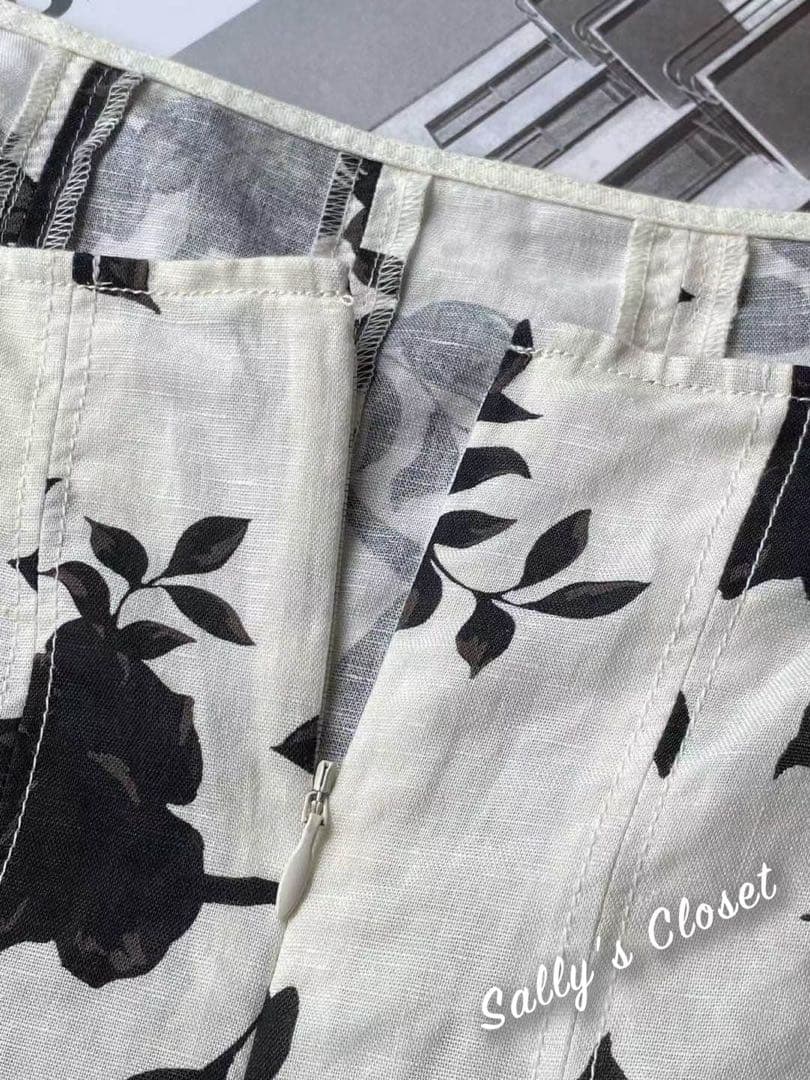 SelfPortrait白黒花柄キャミワンピース