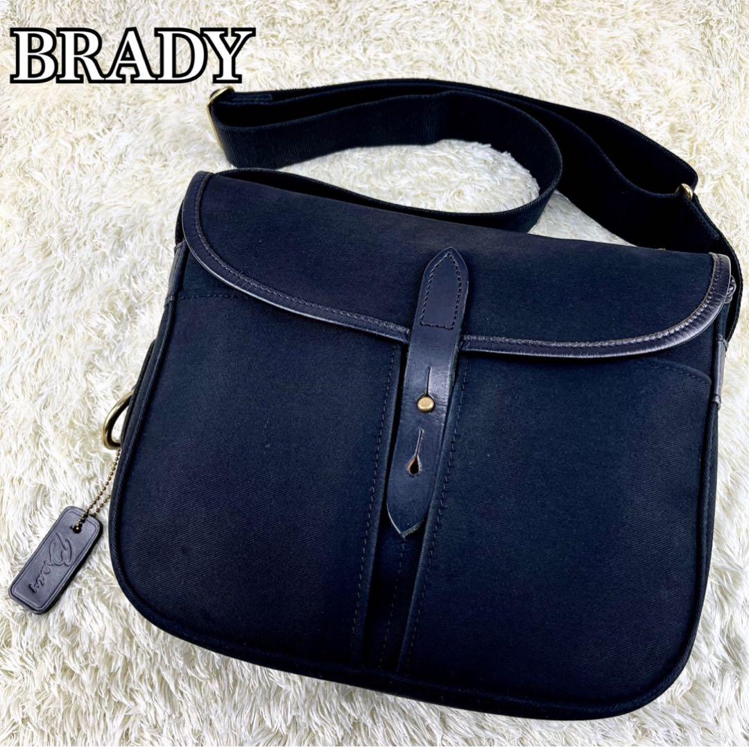 【極美品】BRADY ショルダーバッグ STOUR ブラック レザーキャンバス