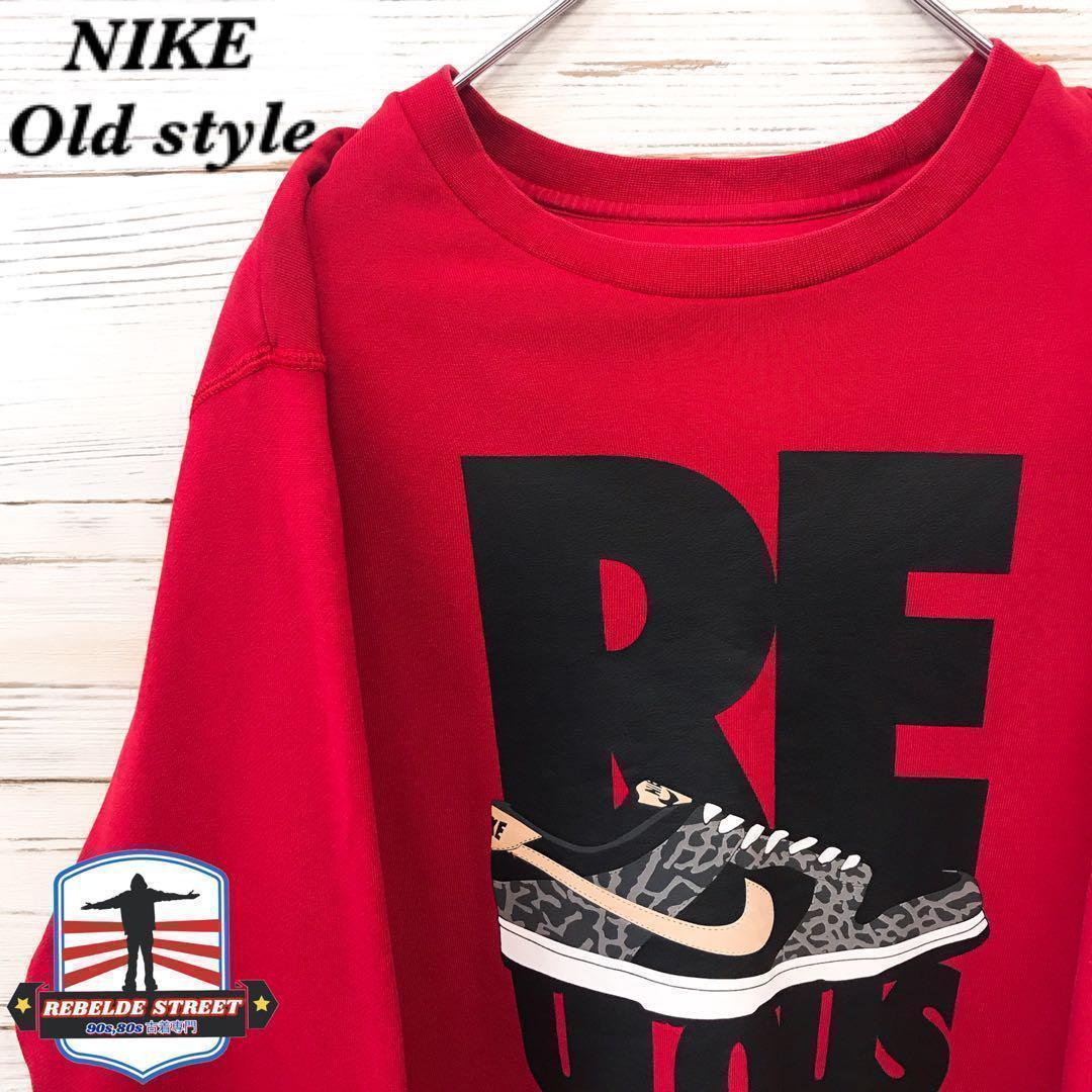 《希少》ナイキ NIKE☆スウェット XL デカロゴ レッド 赤色 SW644