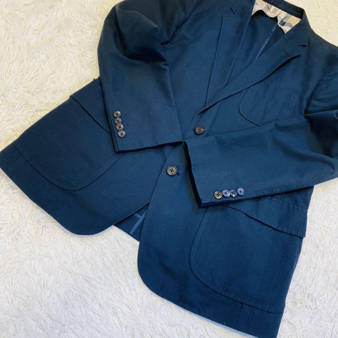 美品/L】BURBERRY LONDON テーラードジャケット 麻 リネン