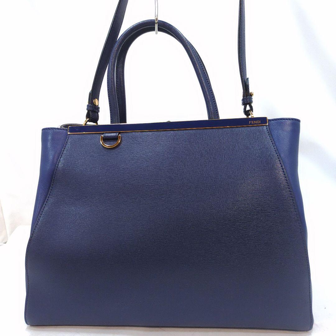 【美品】フェンディ トゥージュール 2way ショルダー レザー ブルー系 バッグ