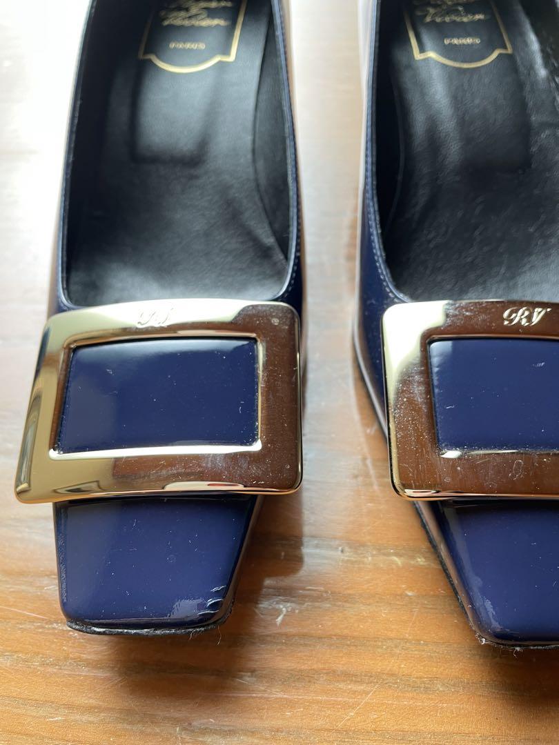 Roger Vivier ネイビー エナメル パンプス