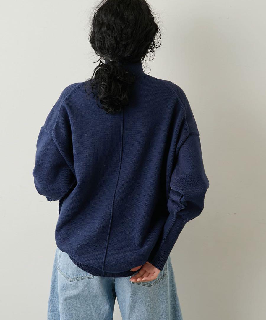 リブタートルプルオーバーネイビー