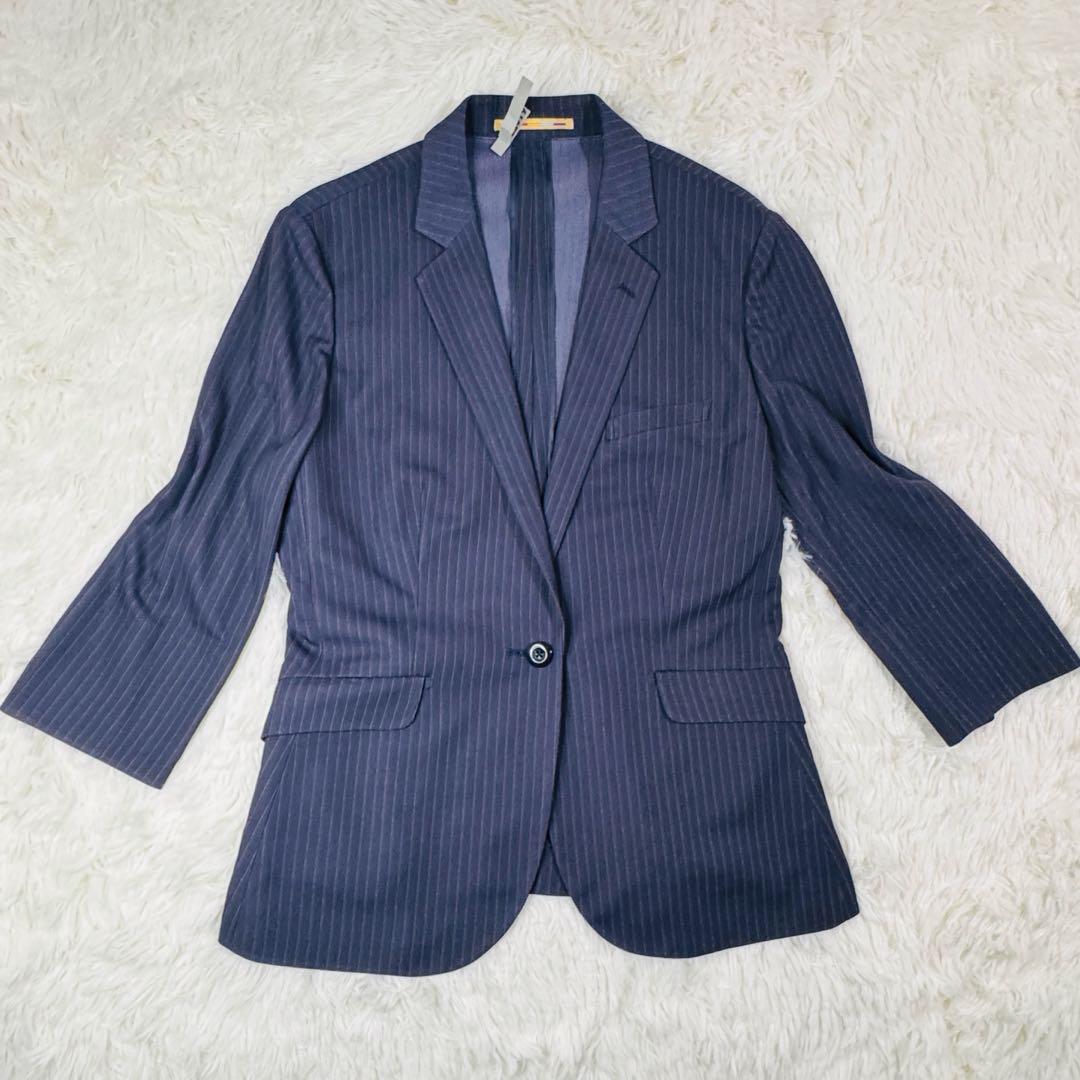 美品✨オリヒカ ビジネススーツ セットアップ　ストライプ Ｌ 洗える ストレッチ