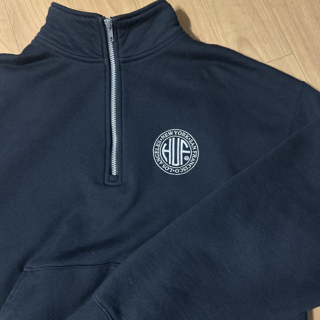 HUF ブラック ハーフジップジャージ M