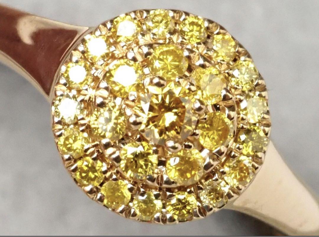 K18 天然イエローダイヤモンド 0.20ct/2.2g/リング