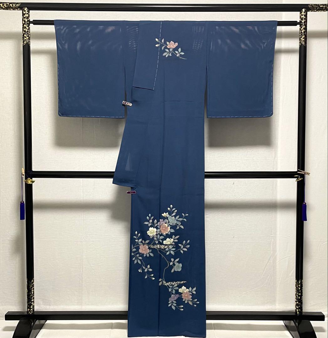 D150 夏着物　訪問着　日本和裁士会　刺繍　一つ紋　絽　正絹　未使用極美品 D245 夏着物 訪問着 花模様 上前刺繍 絽 正絹 未使用極美品