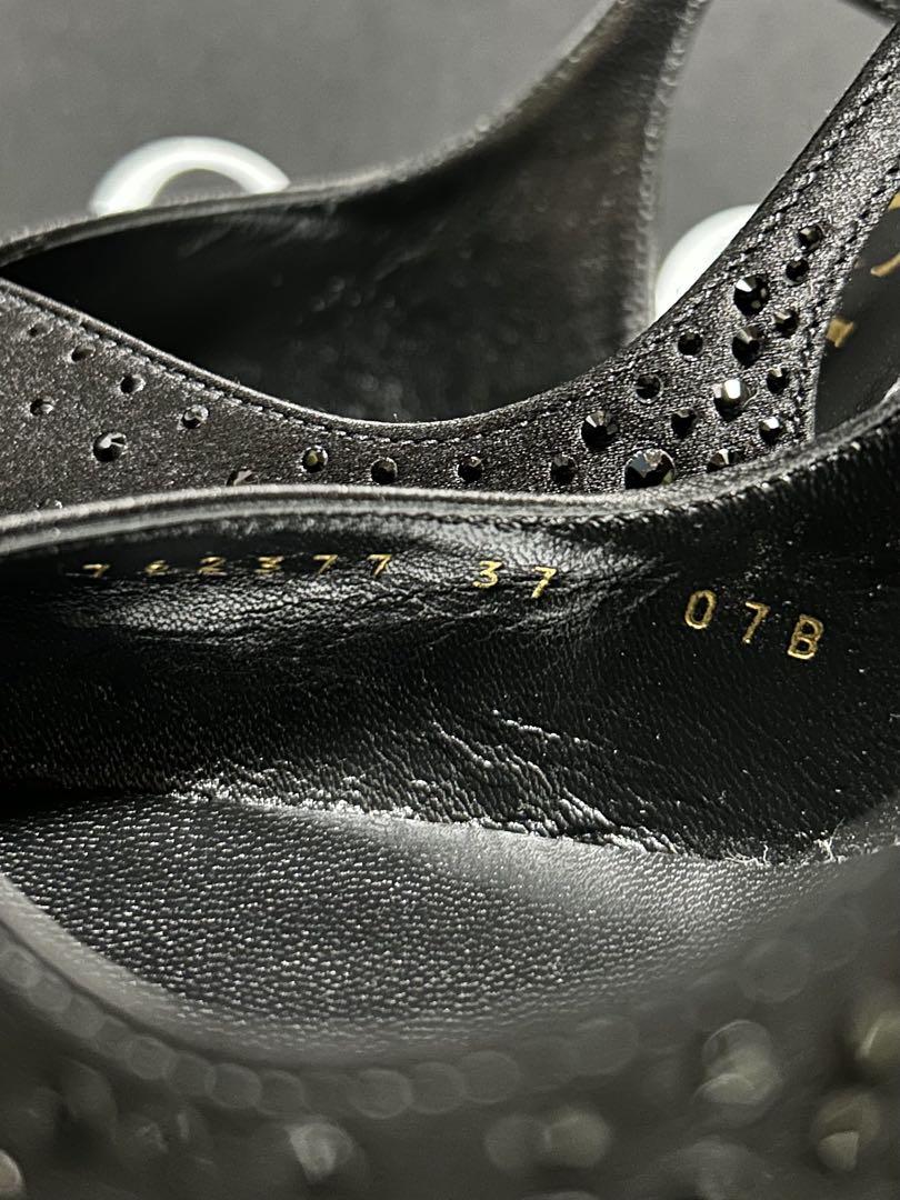 新品 GUCCI グッチ クリスタル スリングバックパンプス 75mm 37