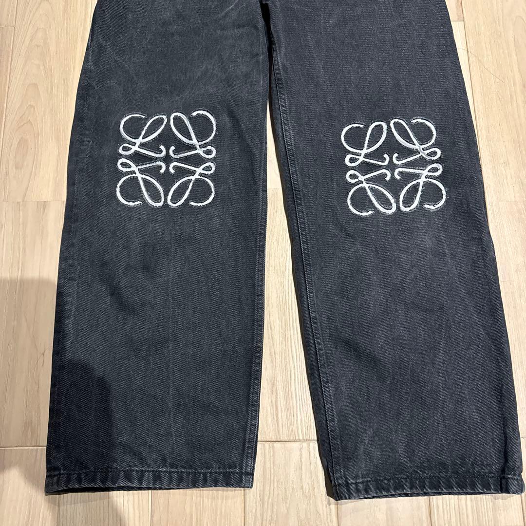 ロエベ LOEWE バギー デニム ジーンズ ブラック アナグラム ロエベ LOEWE バギー デニム ジーンズ ブラック アナグラム