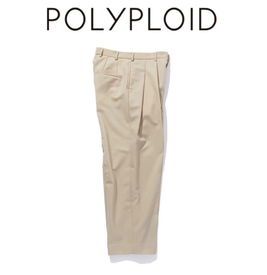 POLYPLOID トロピカルウール ワイドテーパードパンツ 上代5万 画像2