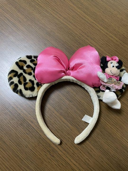 ディズニー ミニー カチューシャ 豹柄 ヒョウ柄 ピンク ベージュ