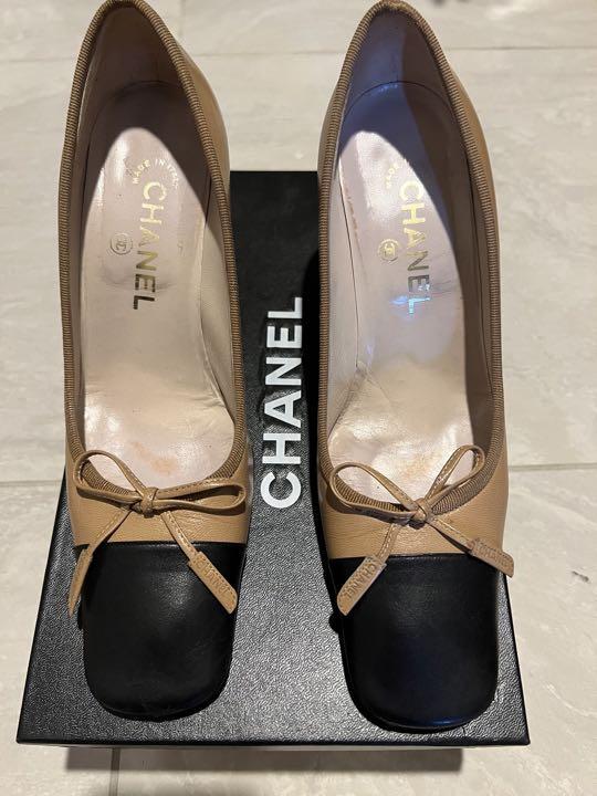 期間限定大幅お値下げ!CHANEL バイカラー バレエシューズ ベージュ-