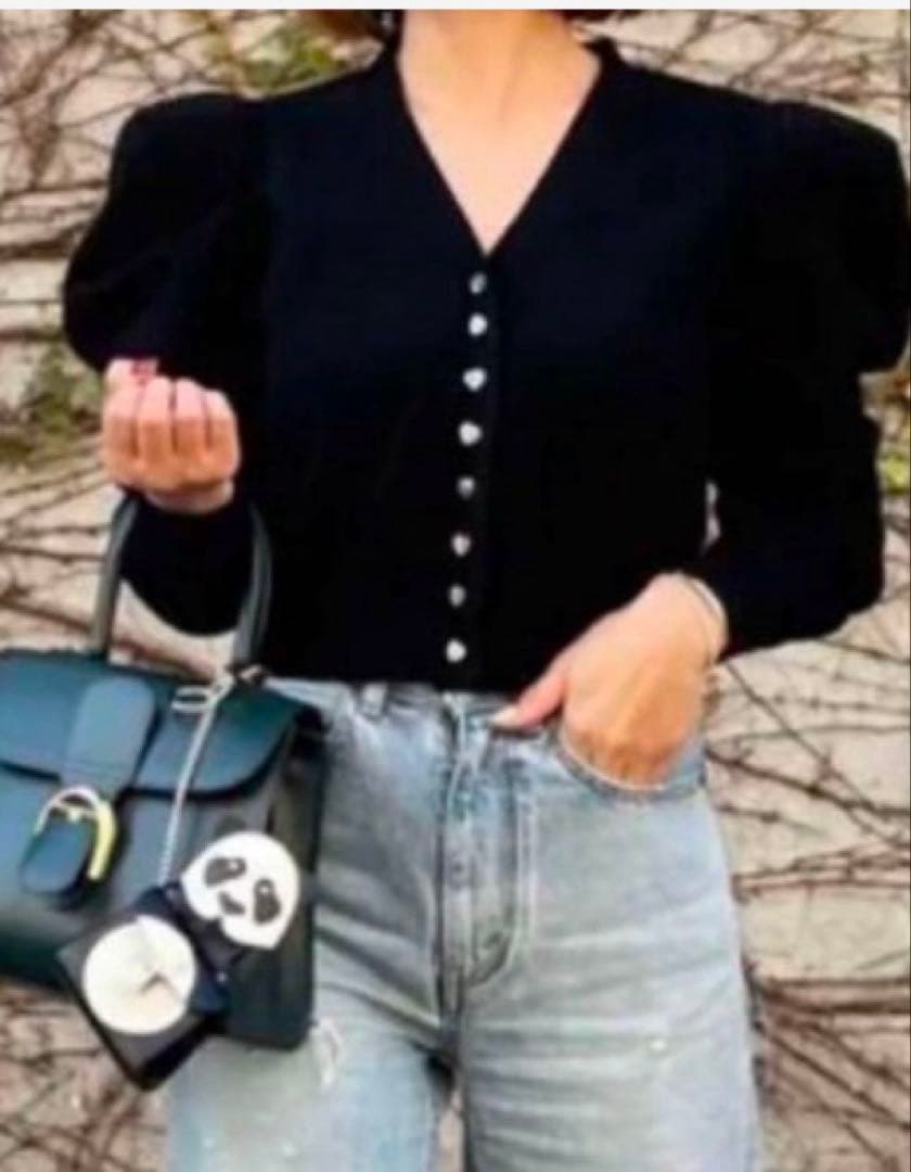 シーニュ cygne ハートボタン ショート丈カーディガン ハート ボタン