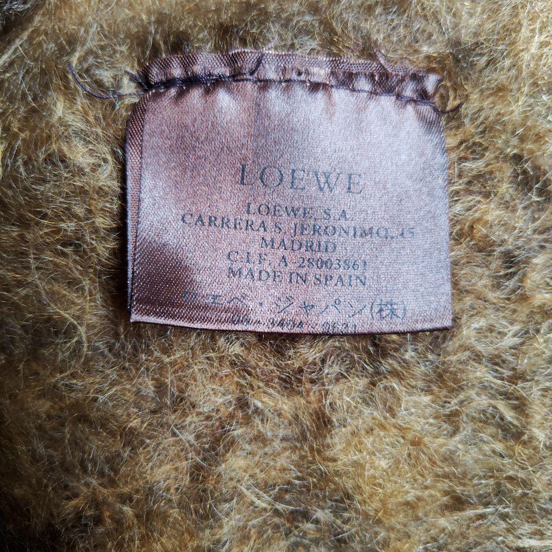 美品◇高島屋京都店購入◇スペイン製LOEWEロエベアナグラム刺繍モヘアマフラー