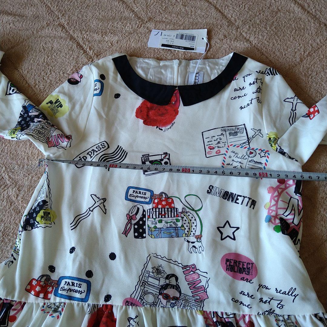 新品　マ・メール　シモネッタ　総柄　ワンピース　8 130 女の子　花　襟付き