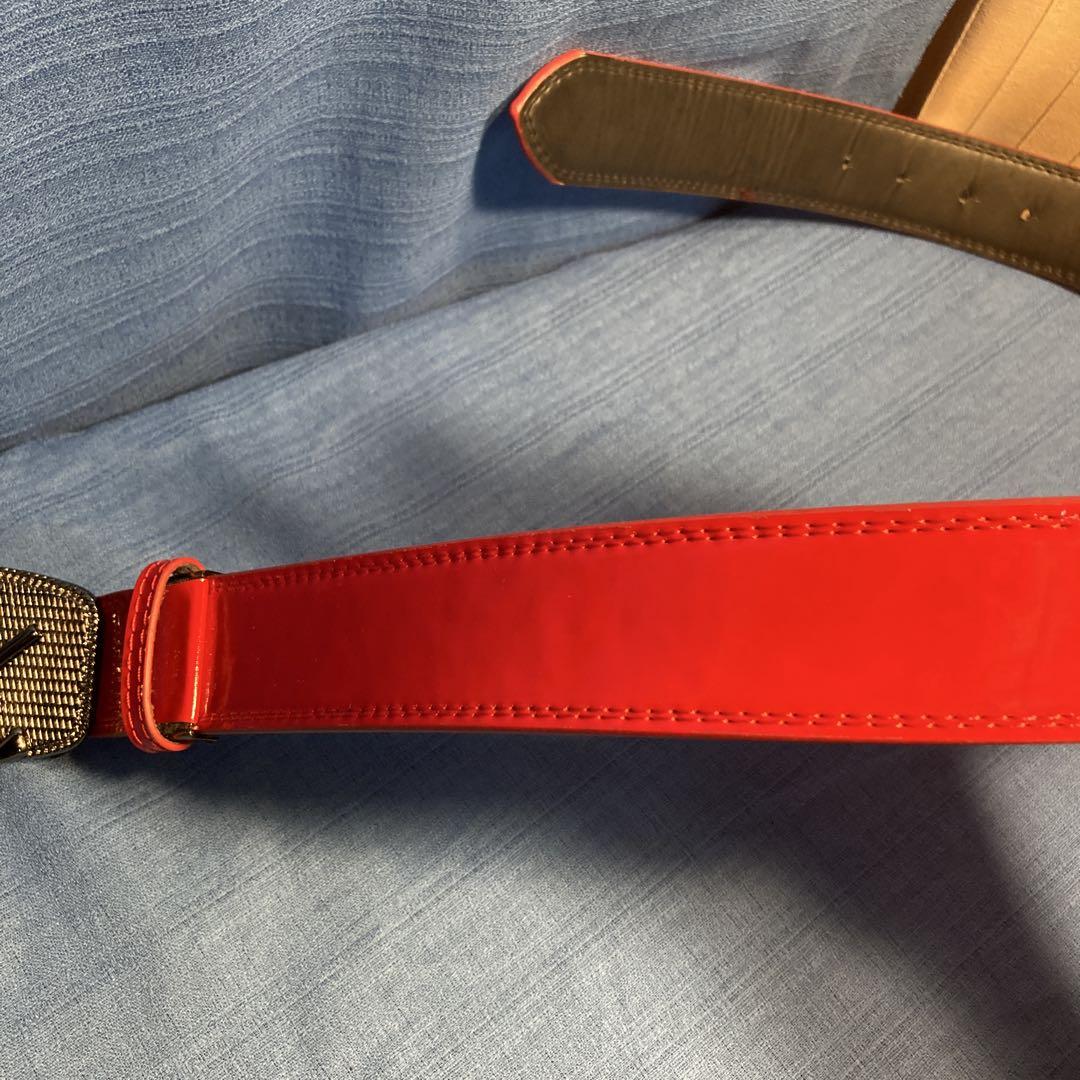 【美品】Takeo Kikuchi ゴルフ　スカルデザイン　ベルト　レッド