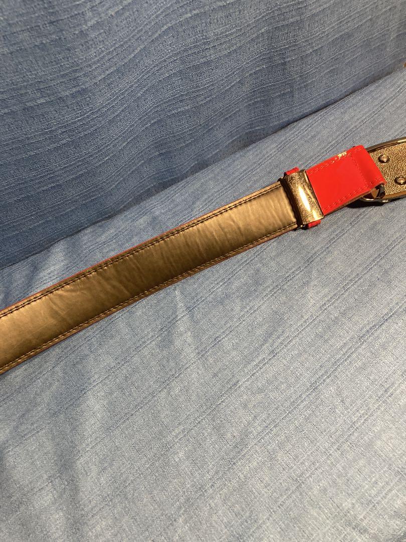 【美品】Takeo Kikuchi ゴルフ　スカルデザイン　ベルト　レッド