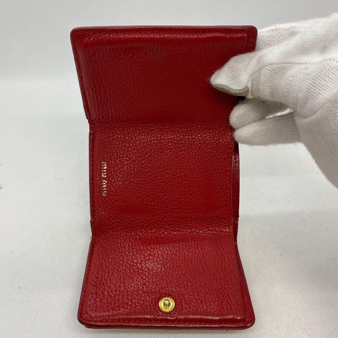 美品 ミュウミュウ 三つ折り 財布 マドラス ラブレター ハート