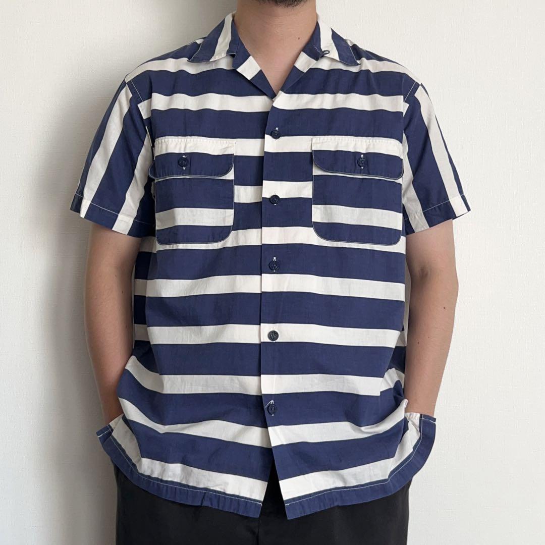 RALPH LAUREN COUNTRY オープンカラーシャツ ボーダー RRL