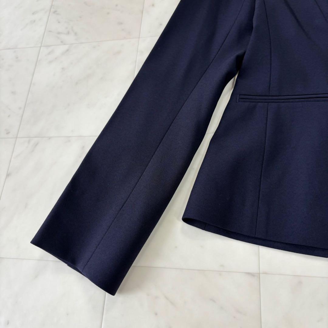 nyabuです★【洗える】ノーカラージャケット ストレッチ 日本製
