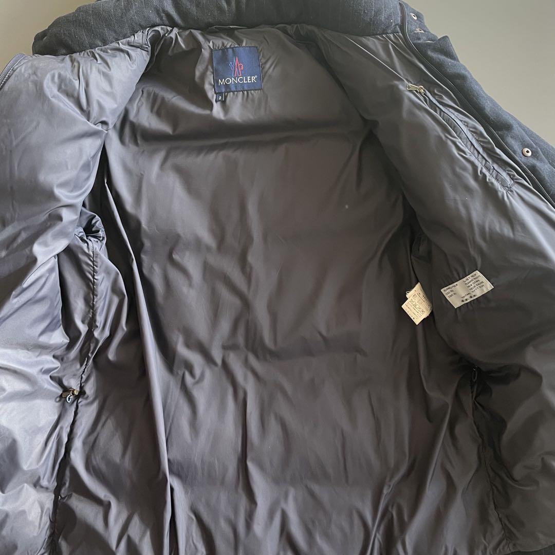 古着 レア MONCLER モンクレール ピンストライプ ウール 青タグ パリス
